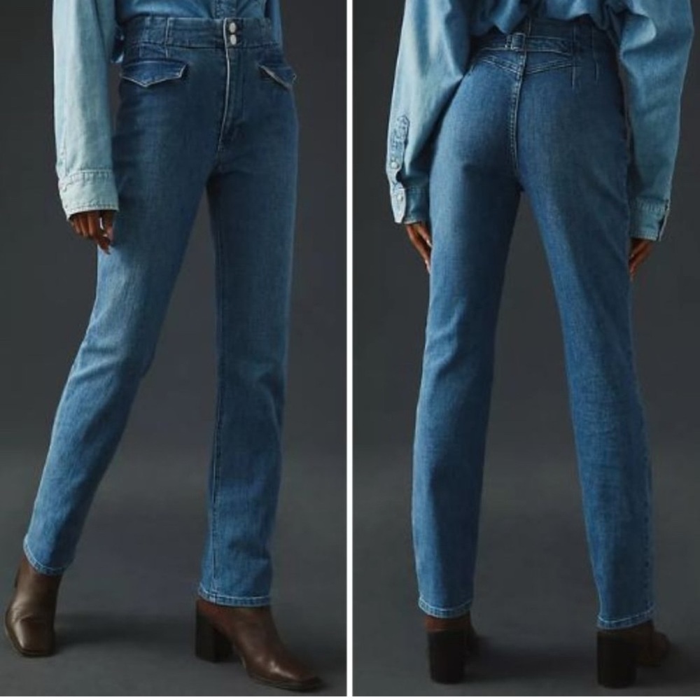 Maeve by Anthropologie bombshell slim straight stretch high rise jeans sz.6